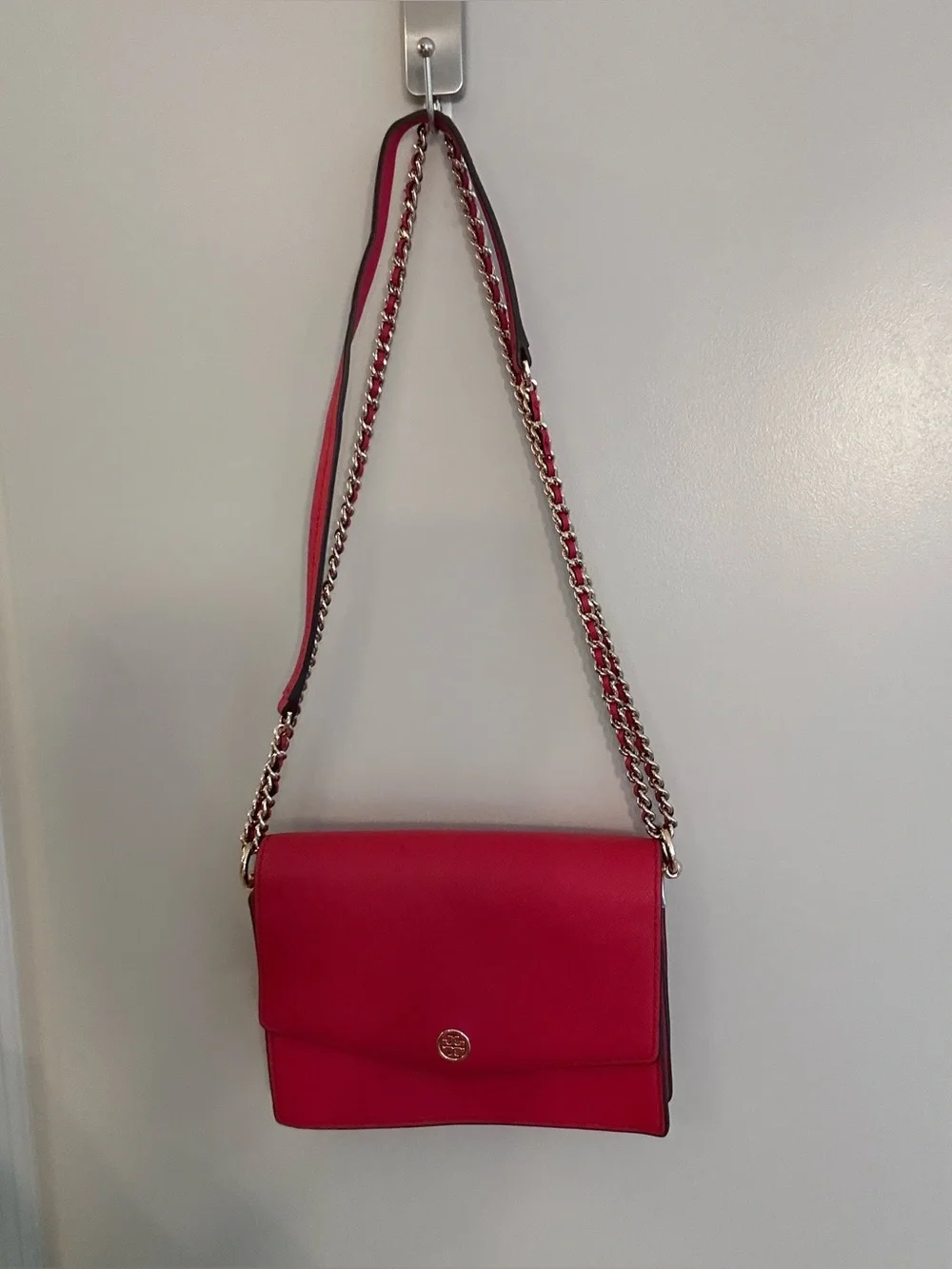 Women's Red Tory Burch Chain-strap Shoulder Bag